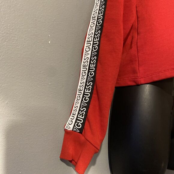 Guess Women's Los Angeles Crop Hoodie Size‎ XS Red Stripes Guess - Picture 3 of 7